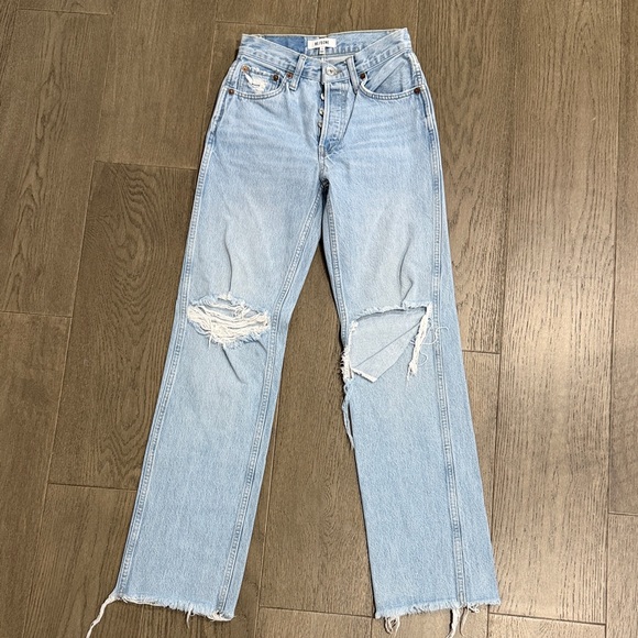RE/DONE Light Blue Distressed Women's Jeans